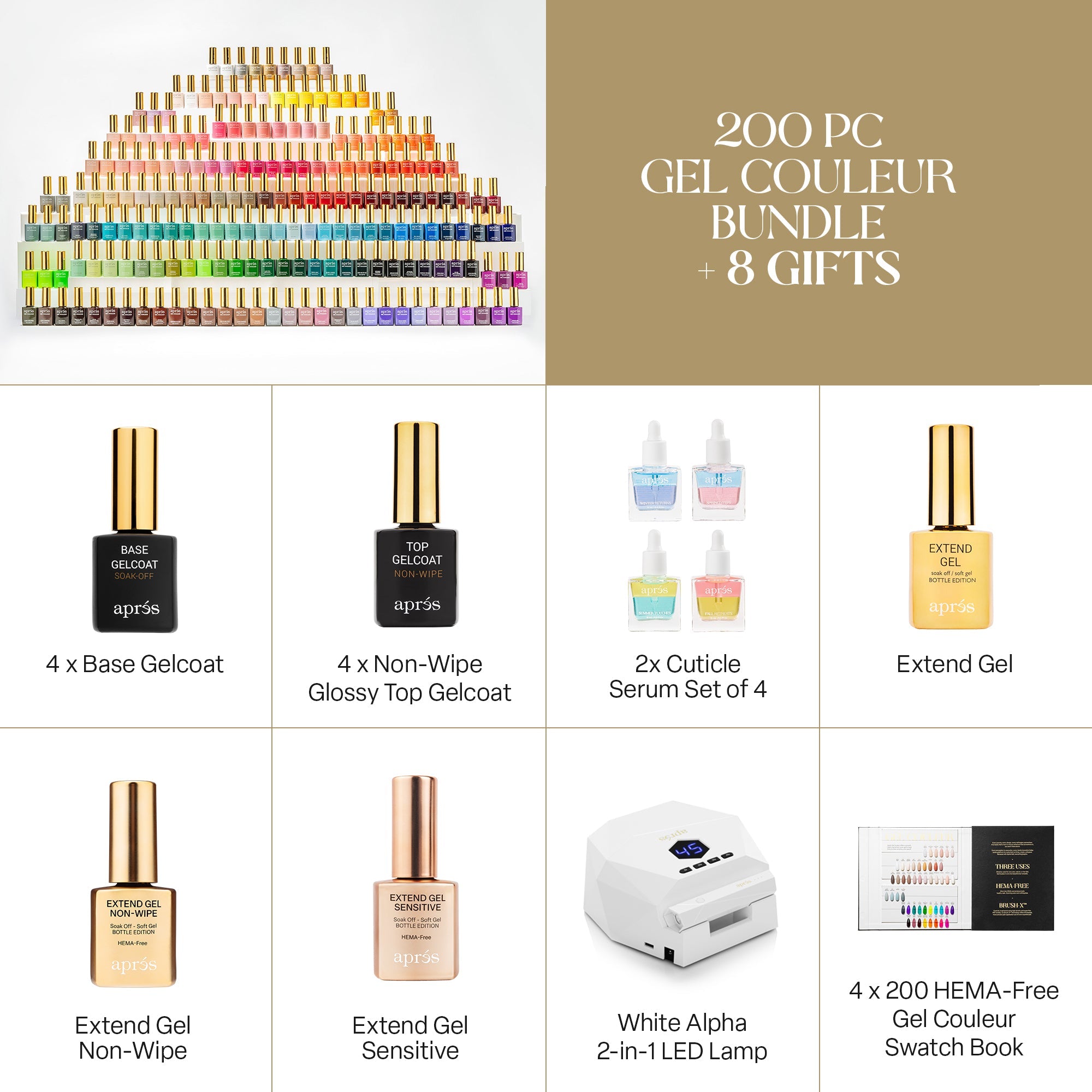 200 Gel Couleur Complete Bundle Set