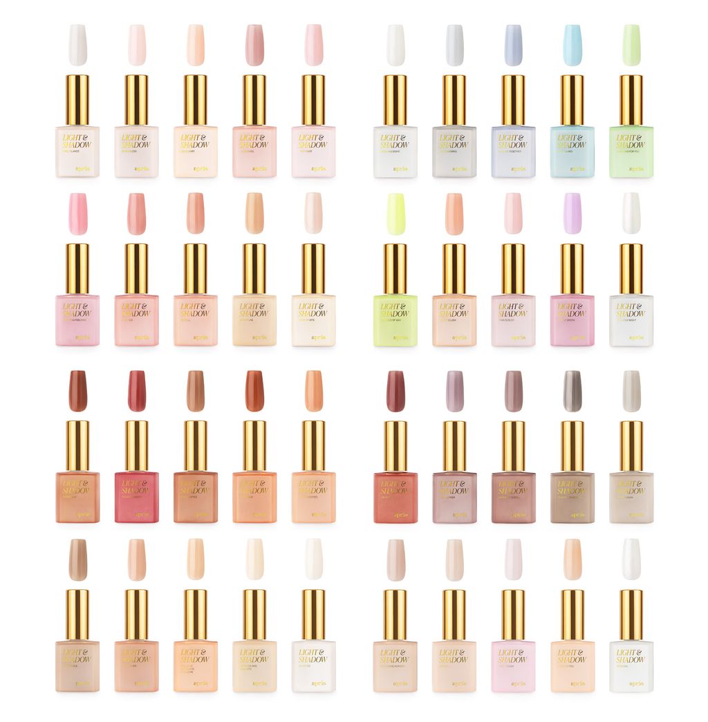 Light & Shadow Collection - 40pcs Sheer Gel Colors, 10ml