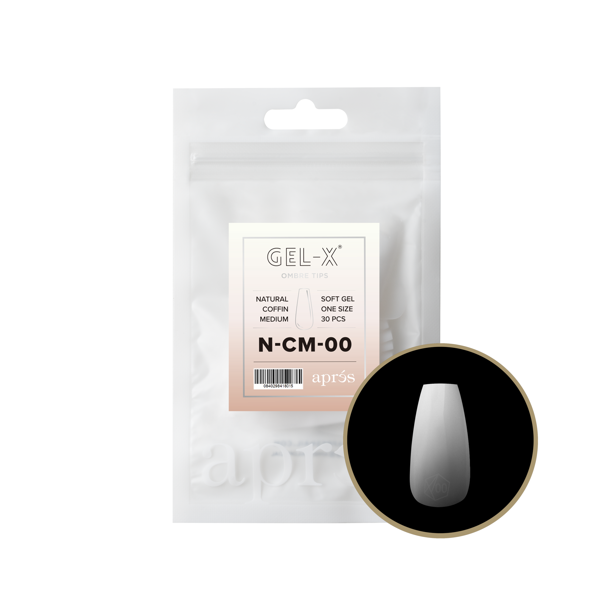Ombré Gel-X® Natural Coffin Medium Refill Bag