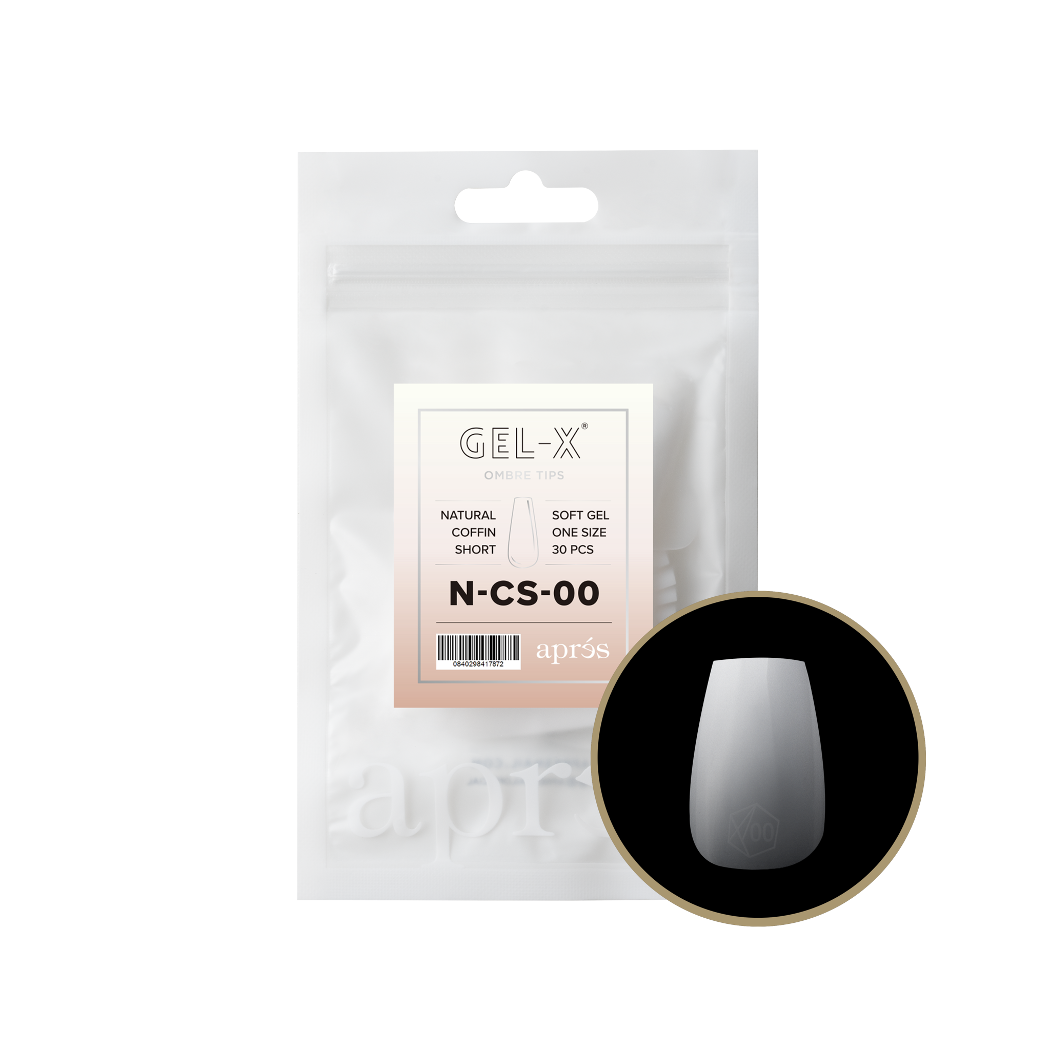 Ombré Gel-X® Natural Coffin Short Refill Bag