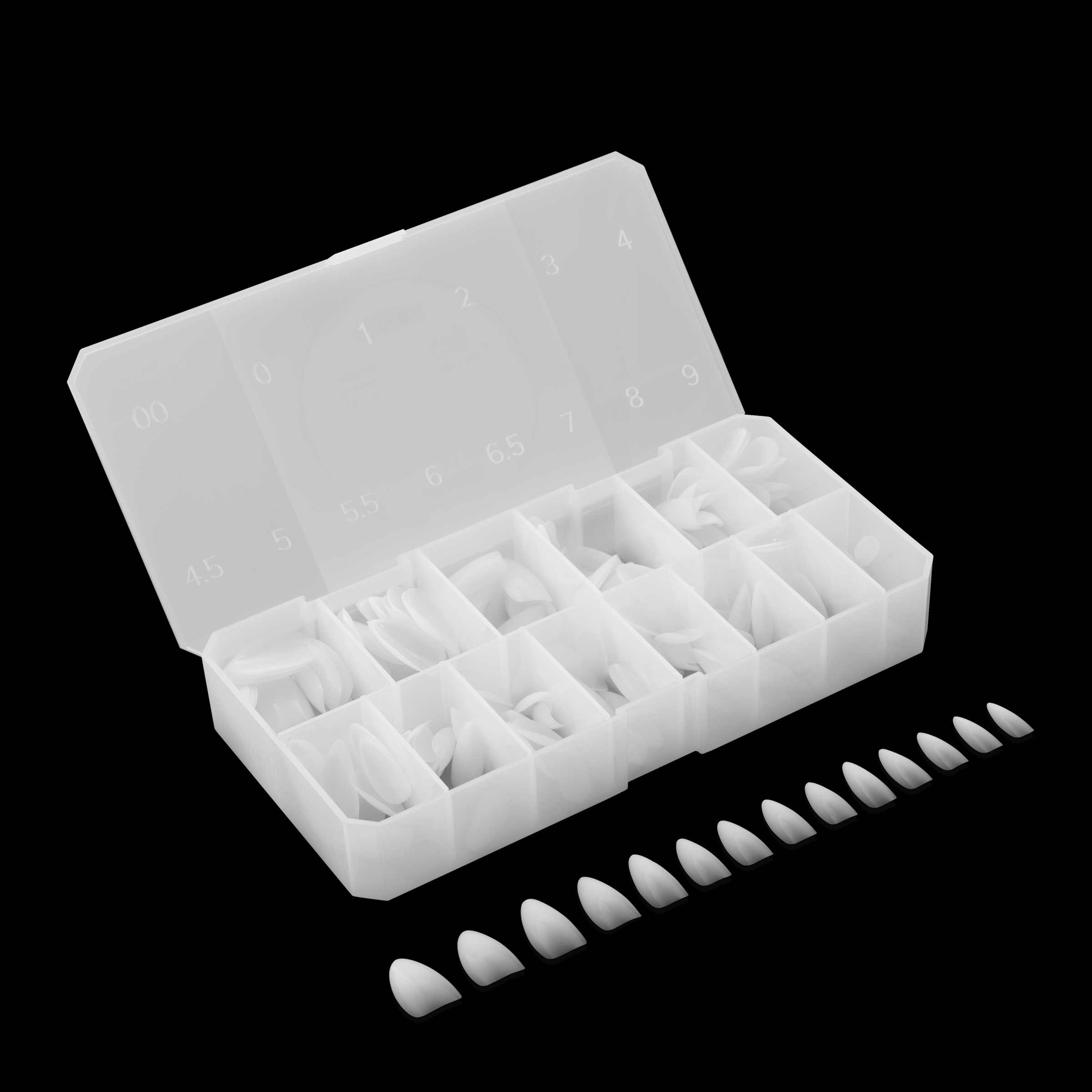 Ombré Gel-X® Natural Almond Medium Tip Box of Tips - (210pcs)