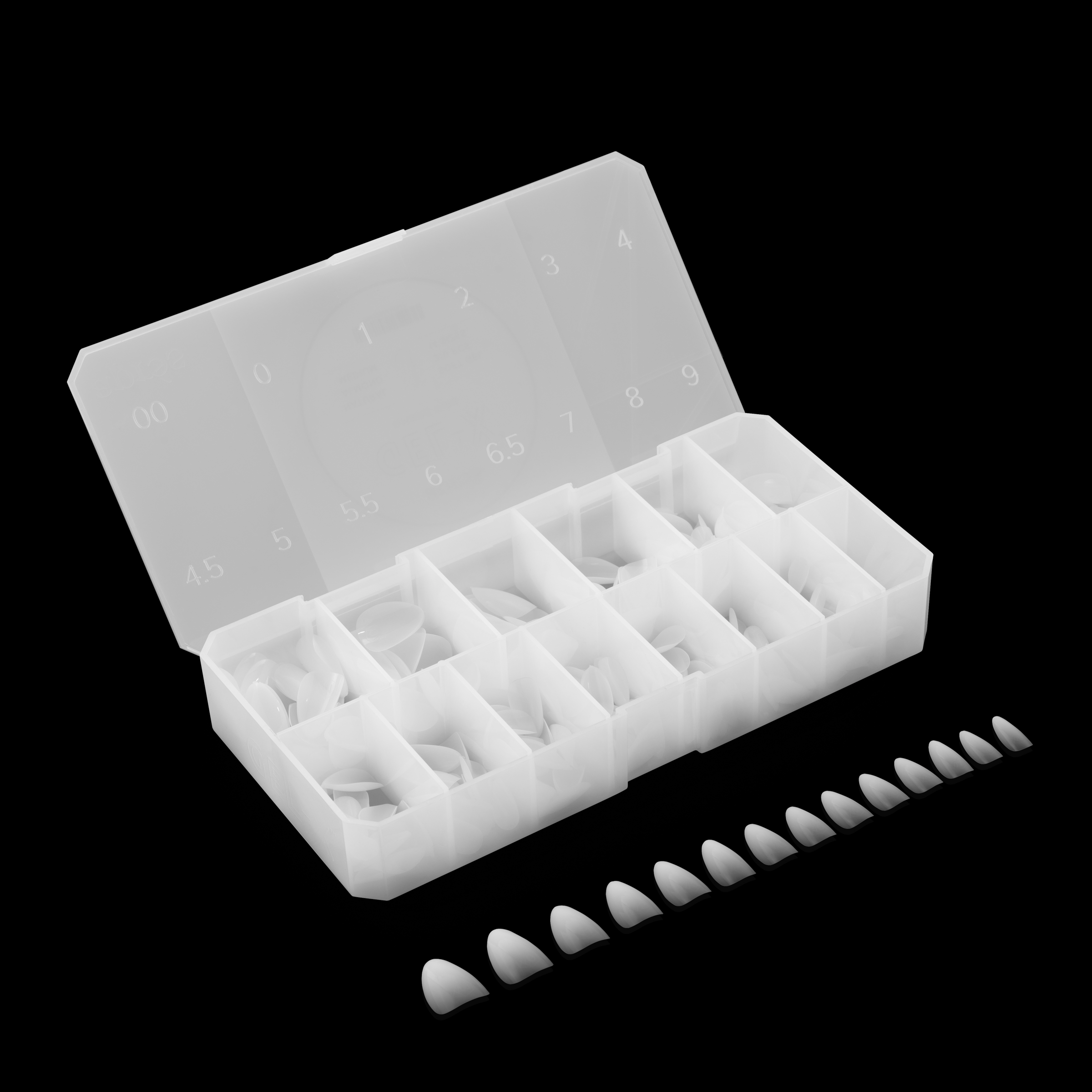 Ombré Gel-X® Natural Almond Short Tip Box of Tips - (210pcs)