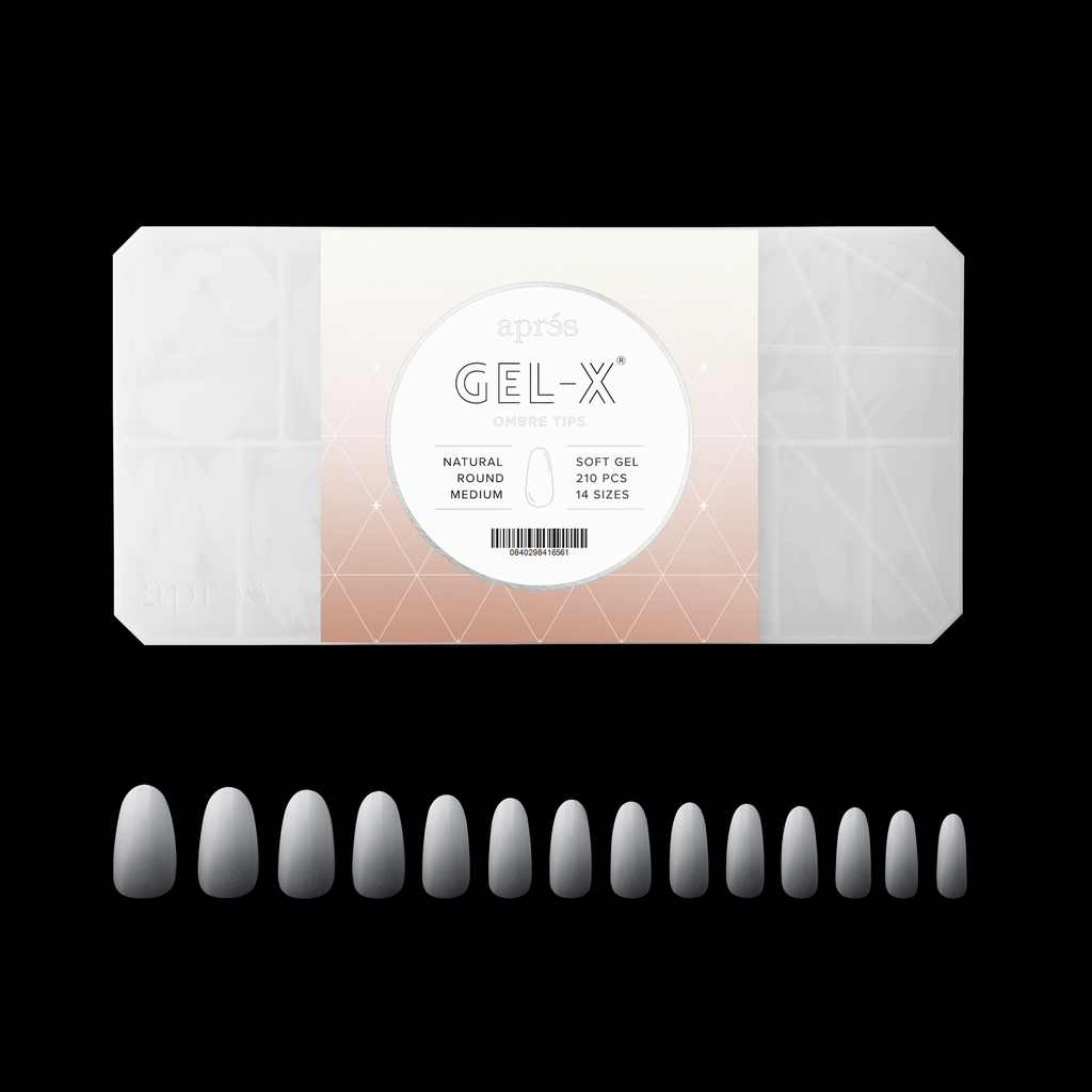 Ombré Gel-X® Natural Round Medium Tip Box of Tips - (210pcs)