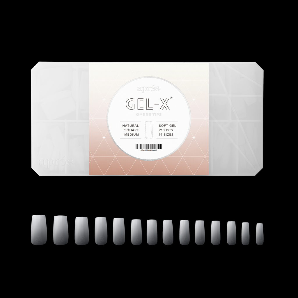 Ombré Gel-X® Natural Square Medium Tip Box of Tips - (210pcs)