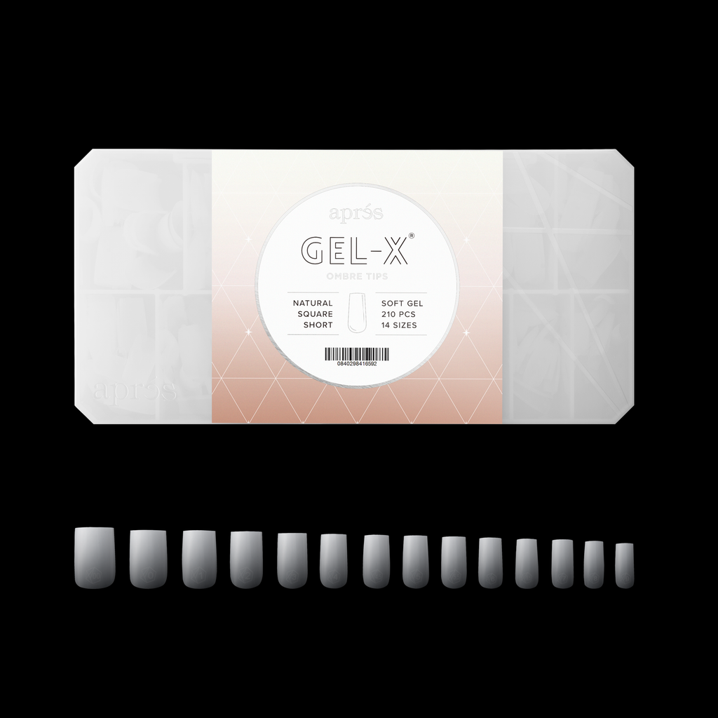 Ombré Gel-X® Natural Square Short Tip Box of Tips - (210pcs)