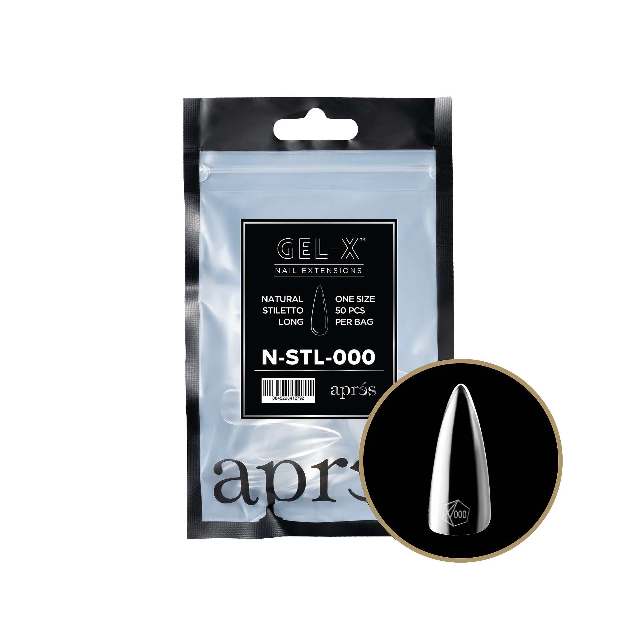 Gel-X® Natural Stiletto Long Refill Bag-000