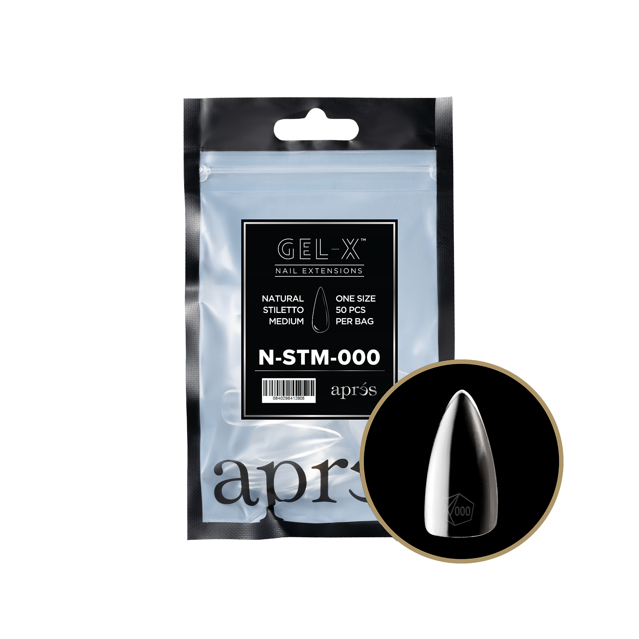 Gel-X® Natural Stiletto Medium Refill Bag-000