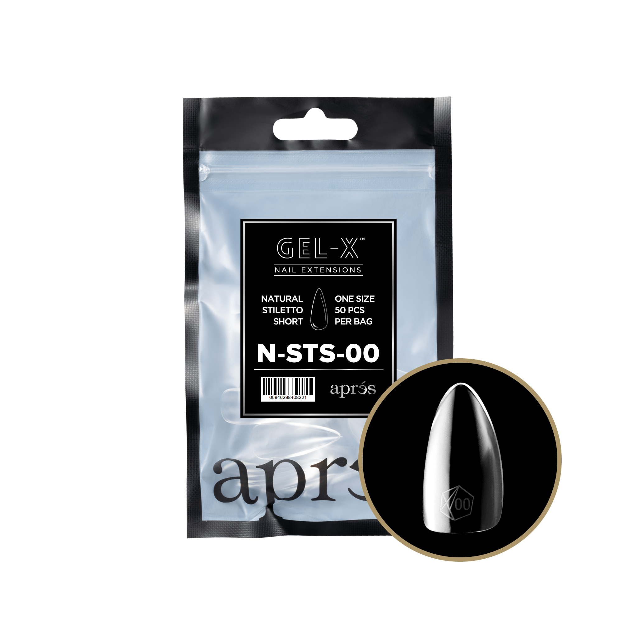 Gel-X® Natural Stiletto Short Refill Bag