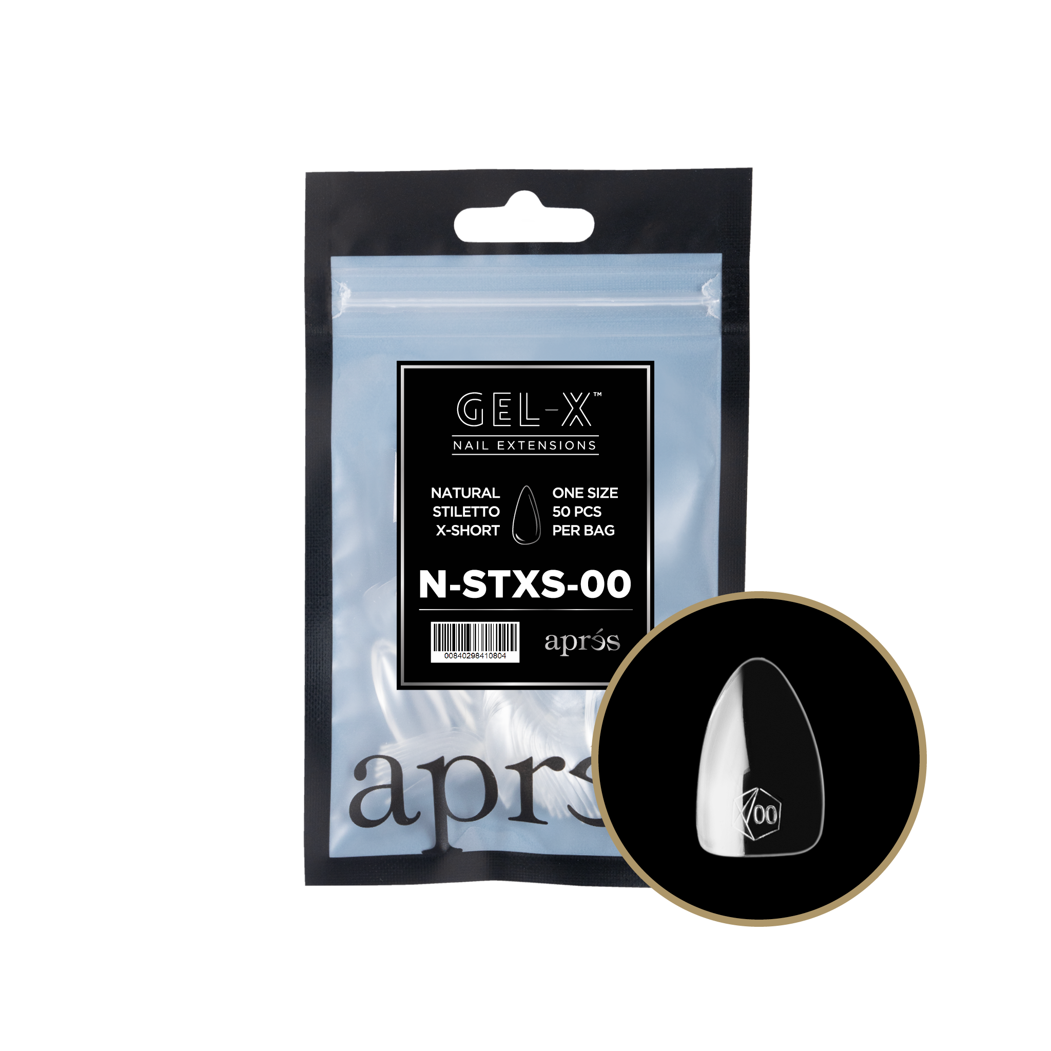 Gel-X® Natural Stiletto Extra Short Refill Bag