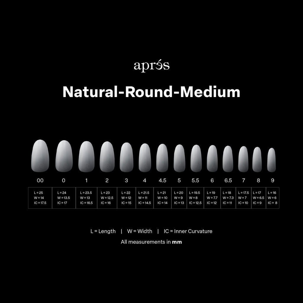 Ombré Gel-X® Natural Round Medium Tip Box of Tips - (210pcs)
