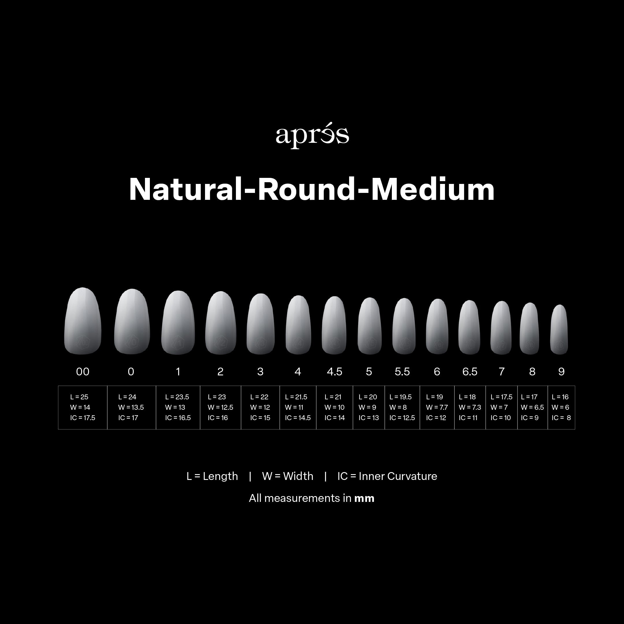 Ombré Gel-X® Natural Round Medium Tip Box of Tips - (210pcs)