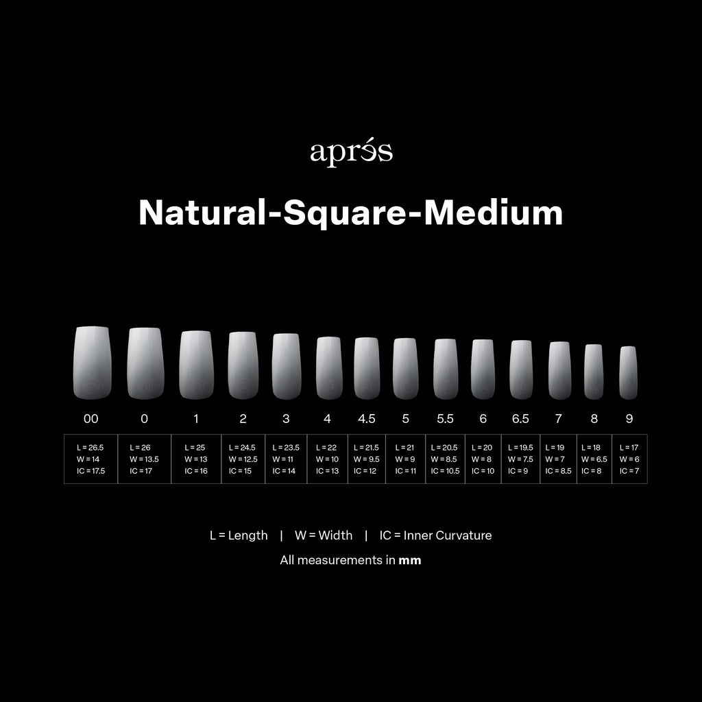 Ombré Gel-X® Natural Square Medium Tip Box of Tips - (210pcs)