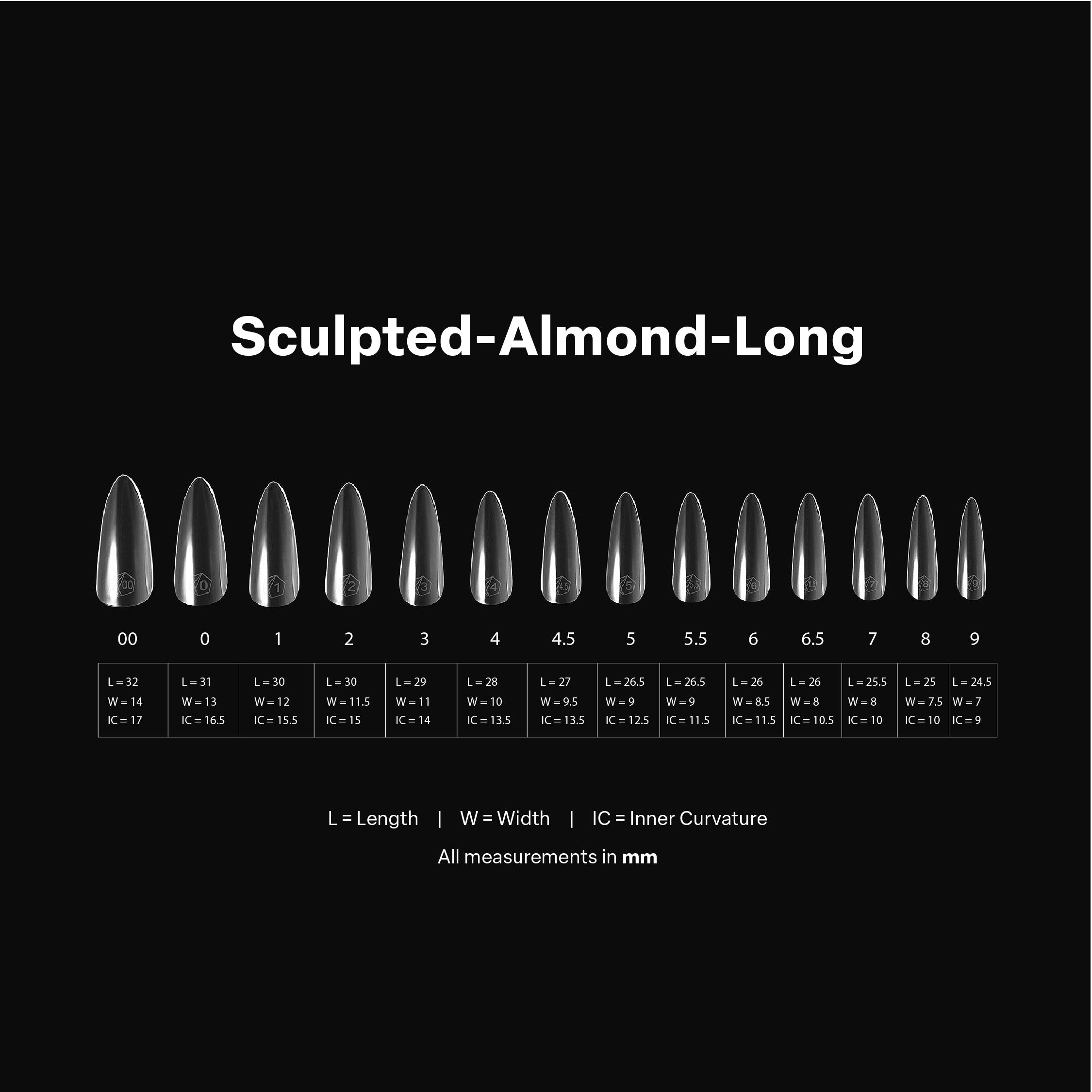 Gel-X® Sculpted Almond Long Box of Tips - Pro (600pcs)