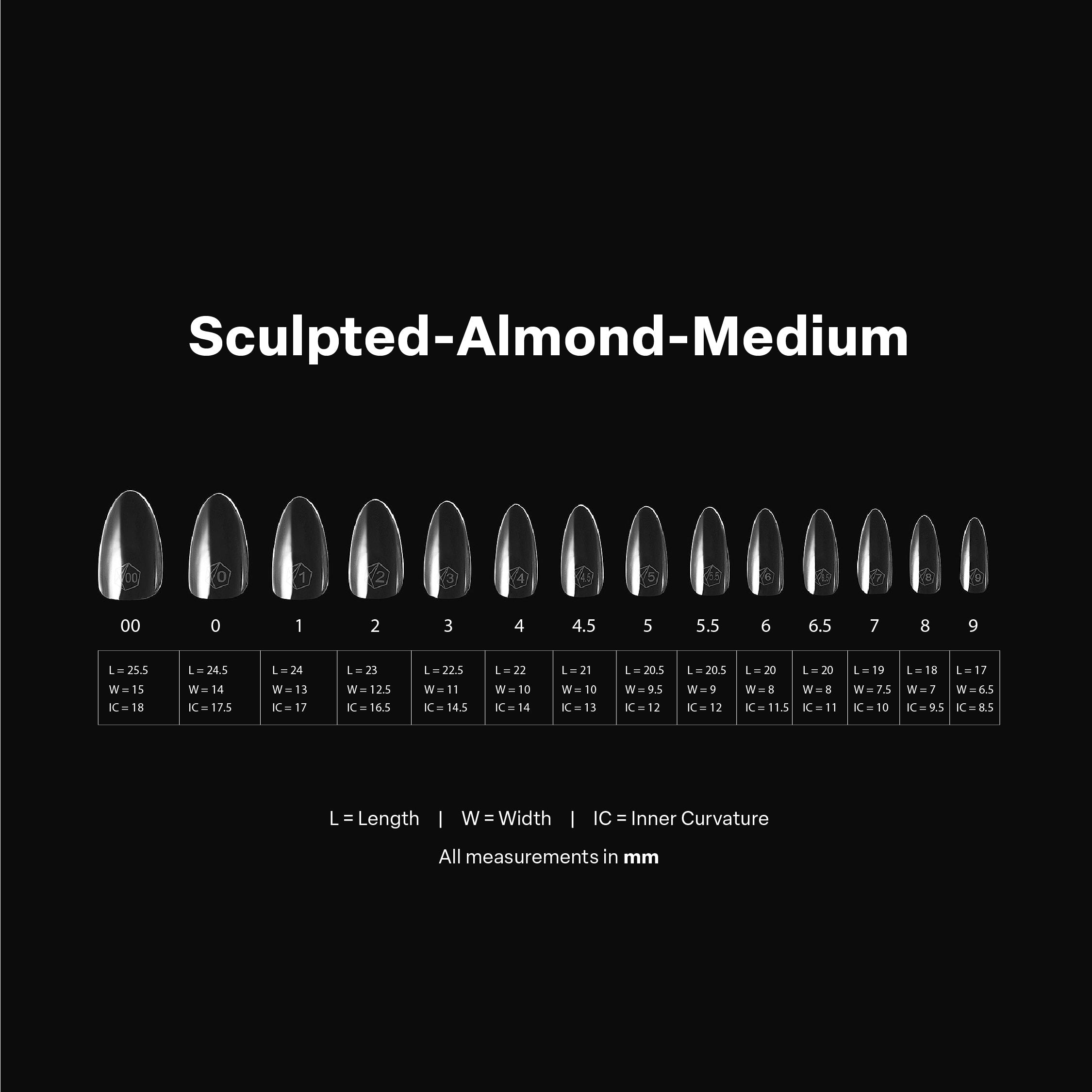 Gel-X® Sculpted Almond Medium Box of Tips - Pro (600pcs)