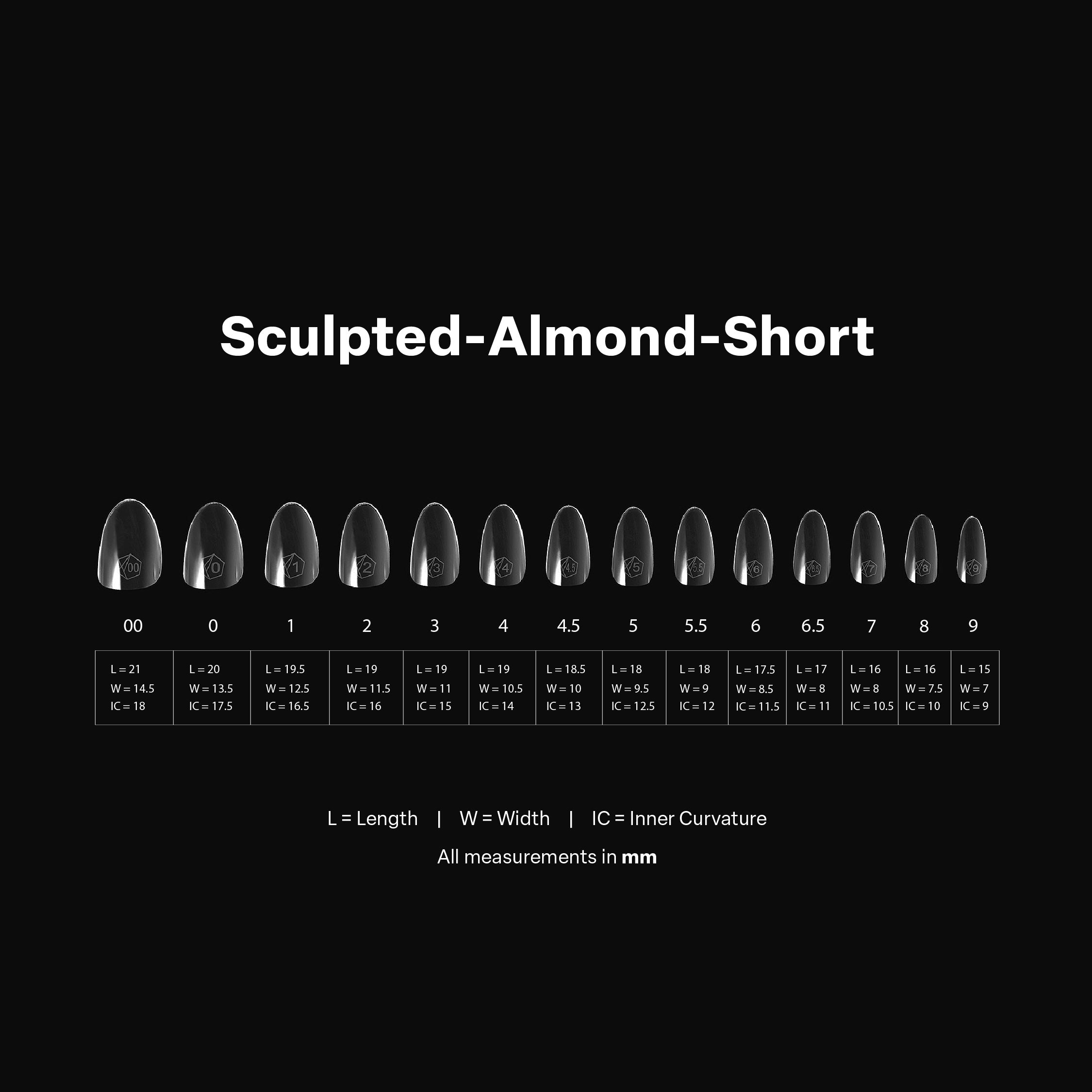 Gel-X® Sculpted Almond Short Box of Tips - Pro (600pcs)
