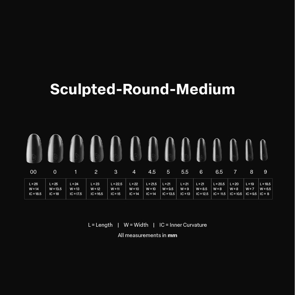 Gel-X® Sculpted Round Medium Box of Tips - Pro (600pcs)