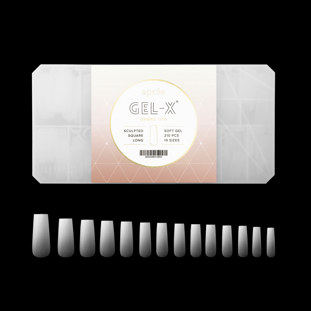 Ombré Gel-X® Sculpted Square Long Tip Box of Tips - (210pcs)