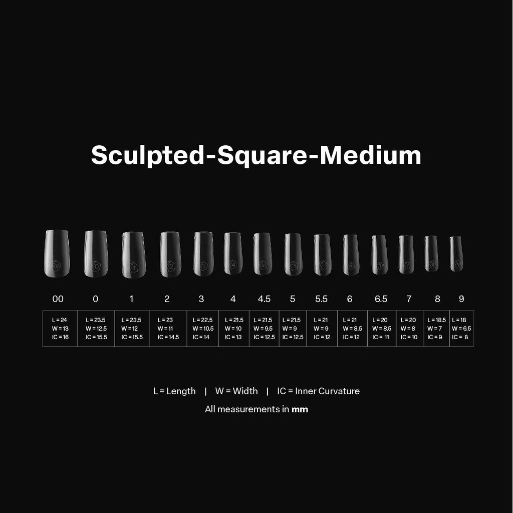 Gel-X® Sculpted Square Medium Box of Tips - Pro (600pcs)